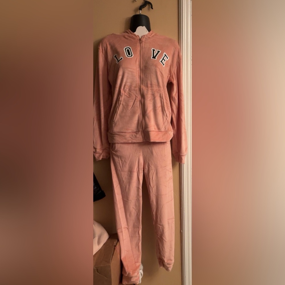 Pink Velour Tracksuit S/M Size NWT